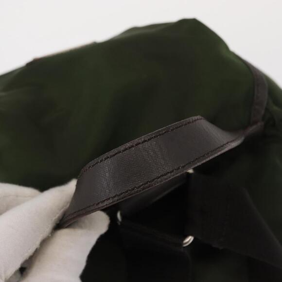 PRADA Backpack Nylon Khaki Silver Auth kk592 main image 5
